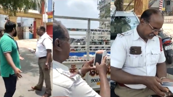 Why imposing fine even when having all documents driver argued with the traffic police in chennai