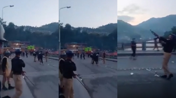 Protest in Pakistan occupied Kashmir security personnel thrashes people
