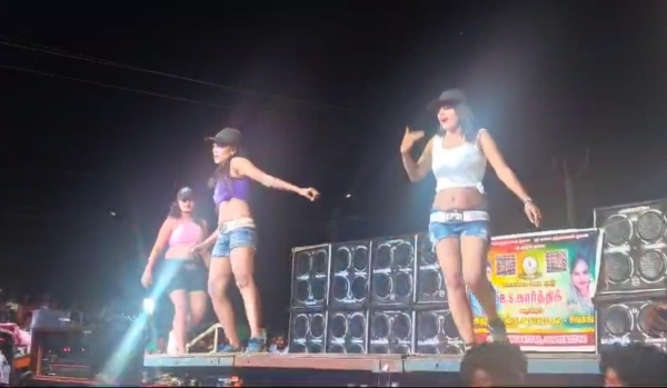 An obscene dance performance in occasion of the festival In Dindigul An obscene dance performance in occasion of the festival In Dindigul