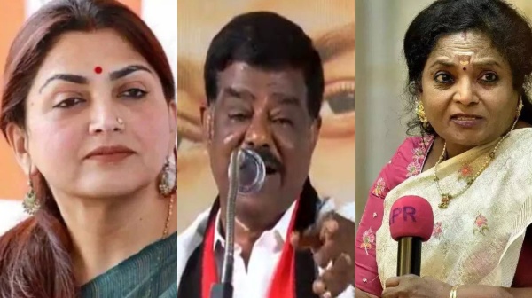 Khushbu DMK Shivaji Krishnamurthy Tamilisai Soundararajan