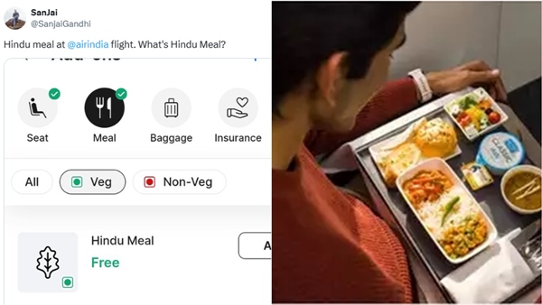 flight Air India food Hindu