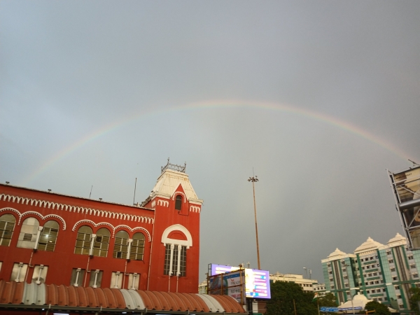 Chennai rain weather rainbow