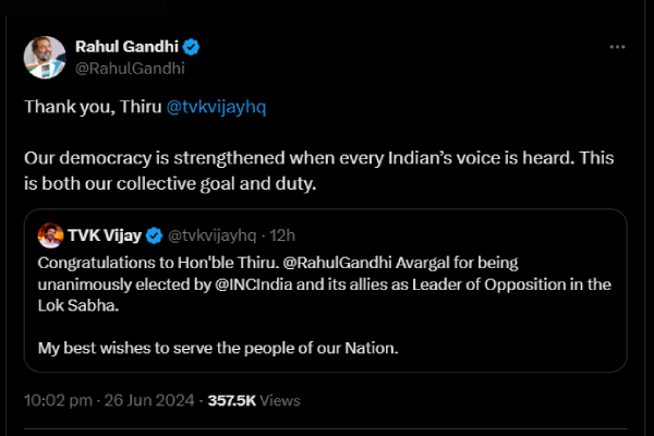 Rahul gandhi Vijay TVK