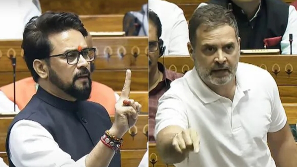 Caste wise census Anurag Thakur Rahul Gandhi