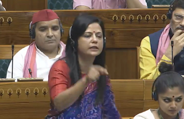 Don t be afraid Mahua Moitra says to PM Modi when he leaves the lok sabha in parliament