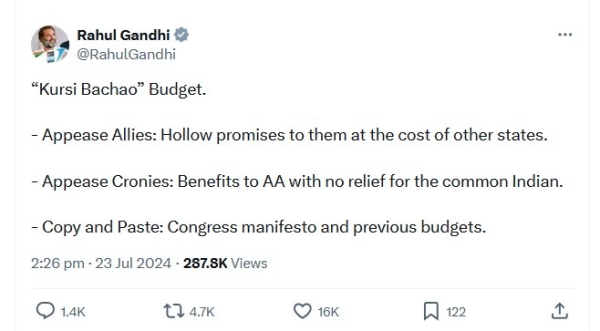 Budget 2024 rahul gandhi 2024