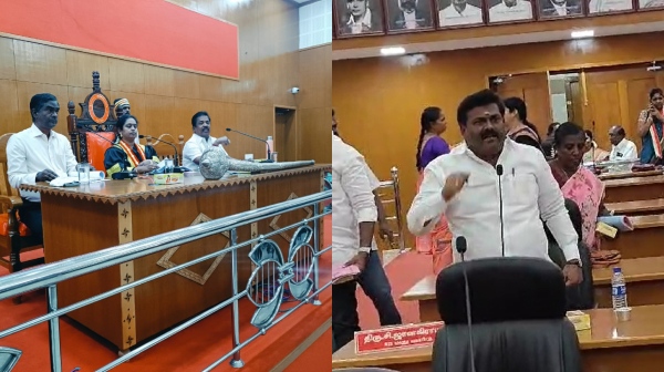 DMK Councilor had a heated argument with DMK Mayor in the Dindigul Corporation meeting