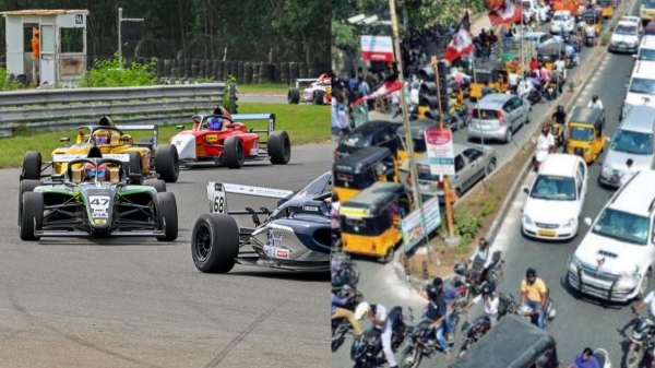 chennai formula 4 car race traffic 4