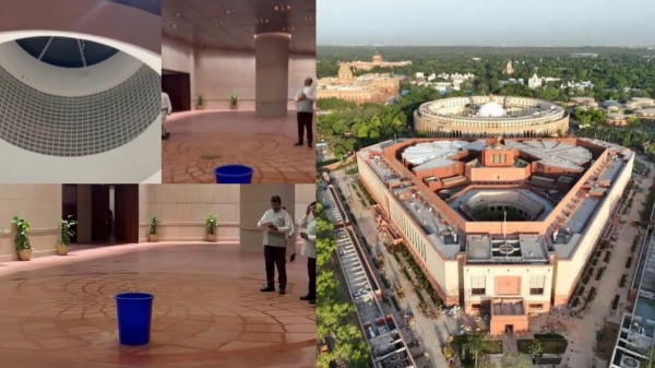 Delhi Parliament Rain Delhi Parliament Rain