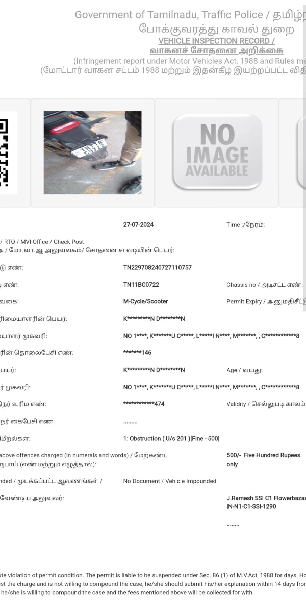 prashanth chennai traffic police