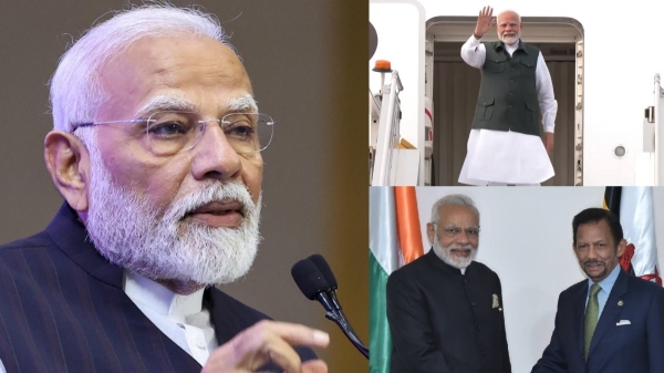 narendra modi brunei singapore
