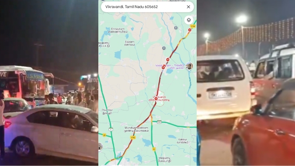Traffic Standstill on Trichy-Chennai Highway as TVK cadres Head Home After Vijay s Maanadu Traffic Standstill on Trichy-Chennai Highway as TVK cadres Head Home After Vijay s Maanadu