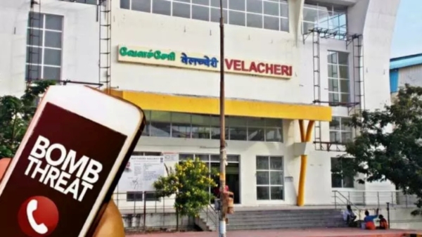 chennai velachery flyover bomb threat