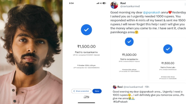 gv prakash kumar chennai money