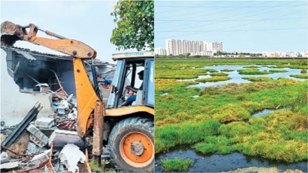 The removal of 47 encroached houses in the Pallikaranai swamp land was carried out as per the Madras High Court s order
