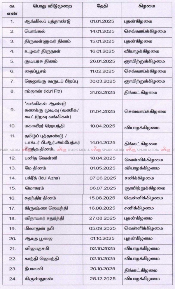tamil nadu govt holiday tamil nadu govt holiday