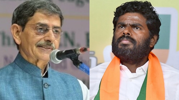 Tamil Nadu BJP Chief Annamalai Meets Governor RN Ravi at Guindy Raj Bhavan Tamil Nadu BJP Chief Annamalai Meets Governor RN Ravi at Guindy Raj Bhavan