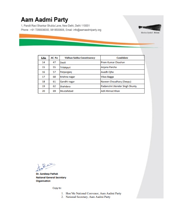 delhi assembly election 2025 aap candidates 2025 delhi assembly election 2025 aap candidates 2025