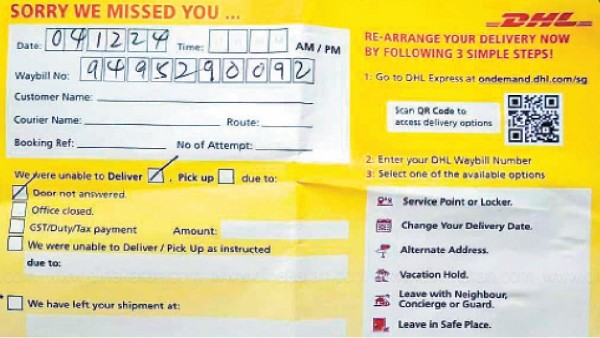 courier parcel services dhl name