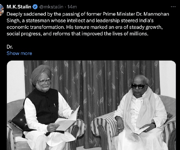manmohan singh m k stalin inc dmk