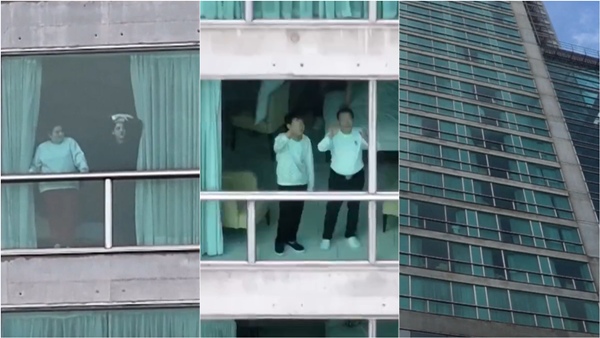 300 people including Indians cry out of Panama hotel window for help after being trapped in US 300 people including Indians cry out of Panama hotel window for help after being trapped in US