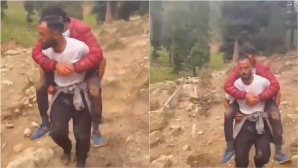This is the true face of Kashmiri people The scene of risking their lives to save tourists This is the true face of Kashmiri people The scene of risking their lives to save tourists