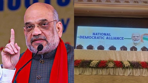 7 Chairs arranged for the Pressmeet of Union Minister Amit Shah for the NDA alliance 7 Chairs arranged for the Pressmeet of Union Minister Amit Shah for the NDA alliance