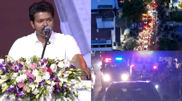 Ambulance stuck in Coimbatore traffic as many TVK members returned after meeting