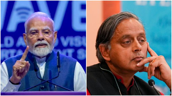PM Narendra Modi Takes Jibe at INDIA Alliance Says Many ll Lose Sleep with Shashi Tharoor on stage