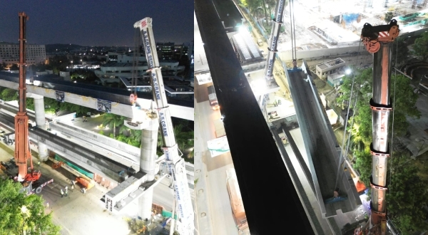 Chennai Metro Rail Ltd created a new record with its construction of U U-grid separator