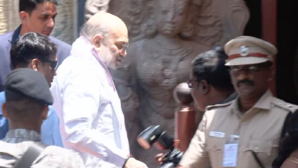 Amit Shah Visits Meenakshi Amman Temple in Madurai Devotee Entry Temporarily Restricted