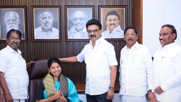 Kanimozhi Gets Private Office Room in Anna Arivalayam Sign of Rising Influence in DMK Kanimozhi Gets Private Office Room in Anna Arivalayam Sign of Rising Influence in DMK