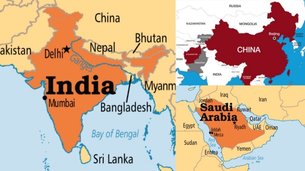 china saudi arabia india