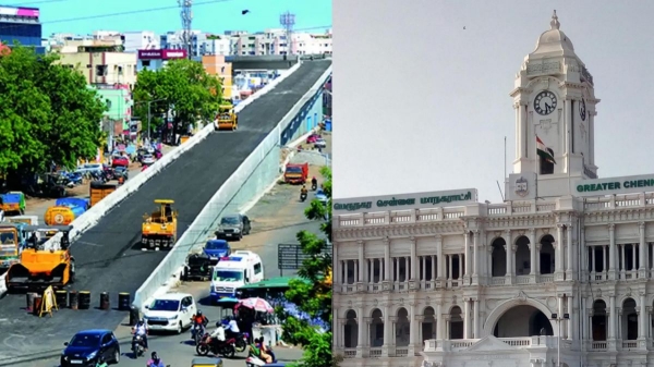 Chennai corporation Velacherry flyover dmk