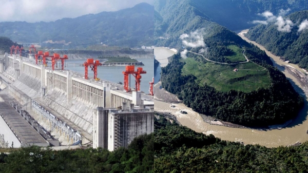 Brahmaputra River China India China border dam Brahmaputra River China India China border dam