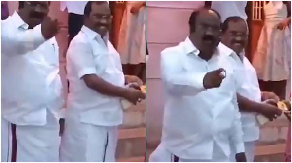 DMK MLA T Udhayasuriyan scolds a youth over Road Conditions in Aranthangi