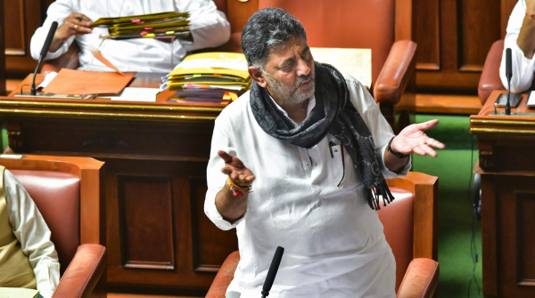 DK Shivakumar Sings RSS Anthem in Karnataka Assembly BJP Slams Congress Over Modi s Speech