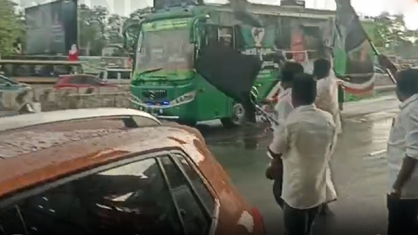 AIADMK Workers Hurl Stones at Black Flag Protesters During EPS Visit