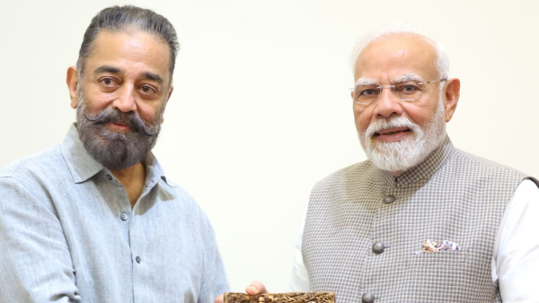 MNM President and Rajya sabha MP Kamal Haasan Meets PM Modi in Delhi MNM President and Rajya sabha MP Kamal Haasan Meets PM Modi in Delhi