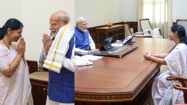 kanimozhi-mp-meets-with-pm-modi-in-delhi-and-says-thank-you-for-the-support-in-upgrading-thoothukudi