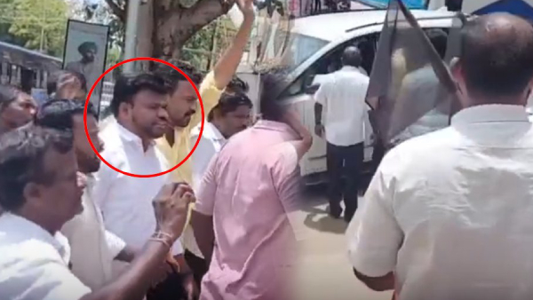 BJP Tenkasi District President Anandan Ayyasami Faces Black Flag Protest from Own Party Members BJP Tenkasi District President Anandan Ayyasami Faces Black Flag Protest from Own Party Members