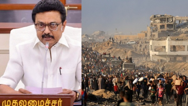 MK Stalin Gaza DMK