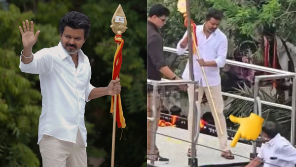 BJP Cadre Criticizes TVK Vijay for Wearing Sandals While Accepting Vel in Nagapattinam