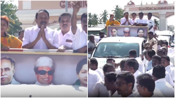 Sengottaiyan suddenly got into an open-top vehicle and held a road show in Gobi