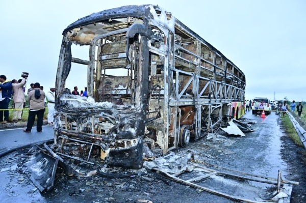 omni bus fire accident Andhra pradesh