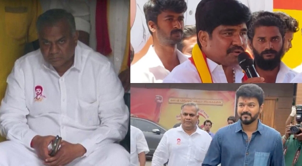 TVK Bussy Anand silently moves the focus towards Karur TVK District Secretary in court TVK Bussy Anand silently moves the focus towards Karur TVK District Secretary in court