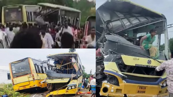 சிவகங்கை–இரண்டு அரசு பேருந்துகள் நேருக்கு நேர் மோதி விபத்து..11 பேர் பலி..