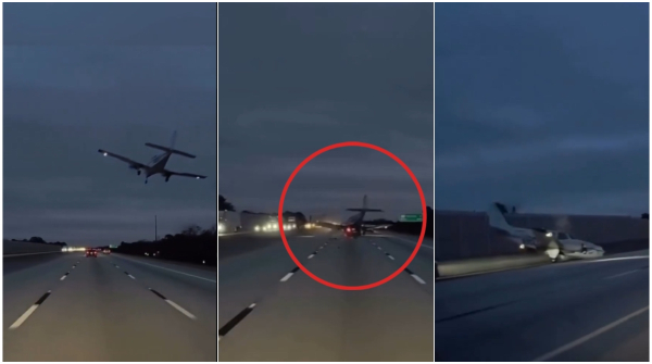 US Plane Crash Miracle Small Aircraft Smashes Into Moving Car on highway No-Fatality Collision US Plane Crash Miracle Small Aircraft Smashes Into Moving Car on highway No-Fatality Collision