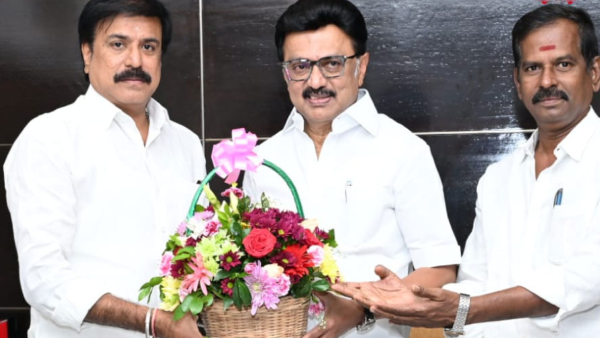 DMDK Leaders Meet MK Stalin Invite Him to Vijayakanth Memorial Day Event