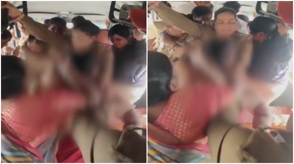 Bangalore BJP Woman Worker gives a tough time for Karnataka Police who went to arrest the lady Bangalore BJP Woman Worker gives a tough time for Karnataka Police who went to arrest the lady